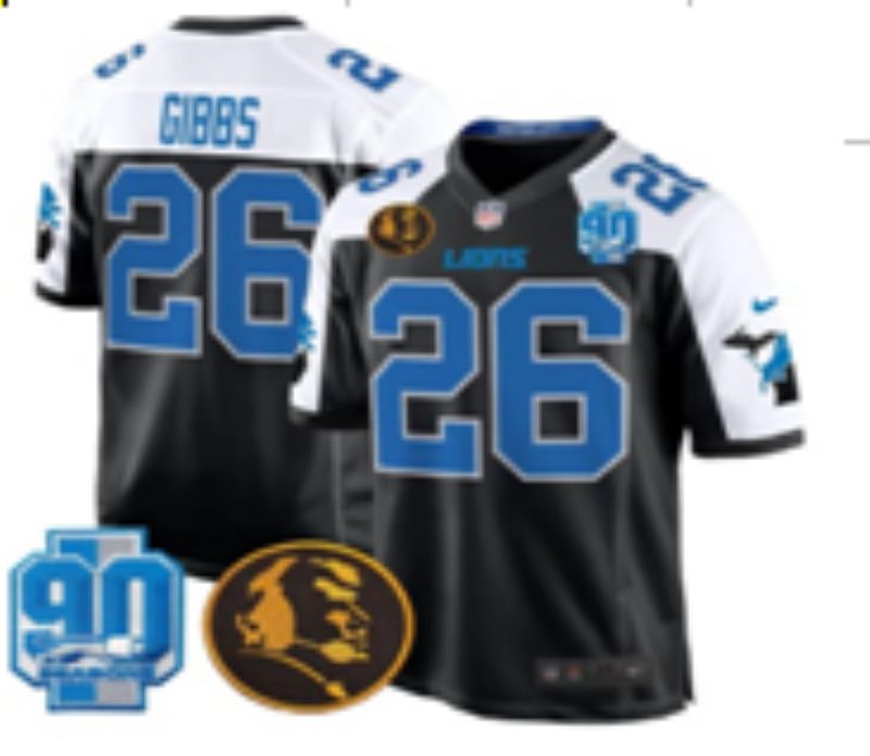 Men 2025 Detroit Lions #26 Gibbs black Third Generation Nike Limited NFL Jersey style 01->san francisco 49ers->NFL Jersey